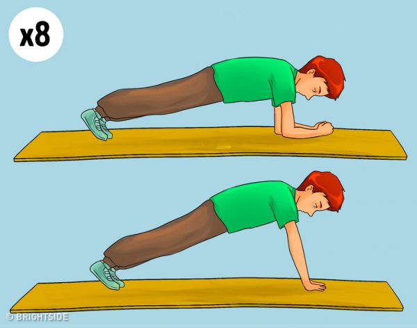 Plank walks 8 ครั้ง